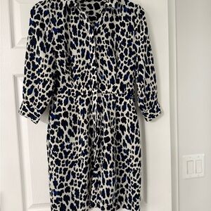 Metaphor Lepard Animal Print Cocktail Midi Dress Size 6